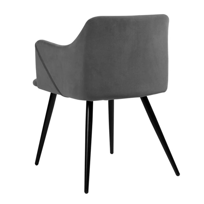 Grey Rich Cushiony Velvet Lounge Chair