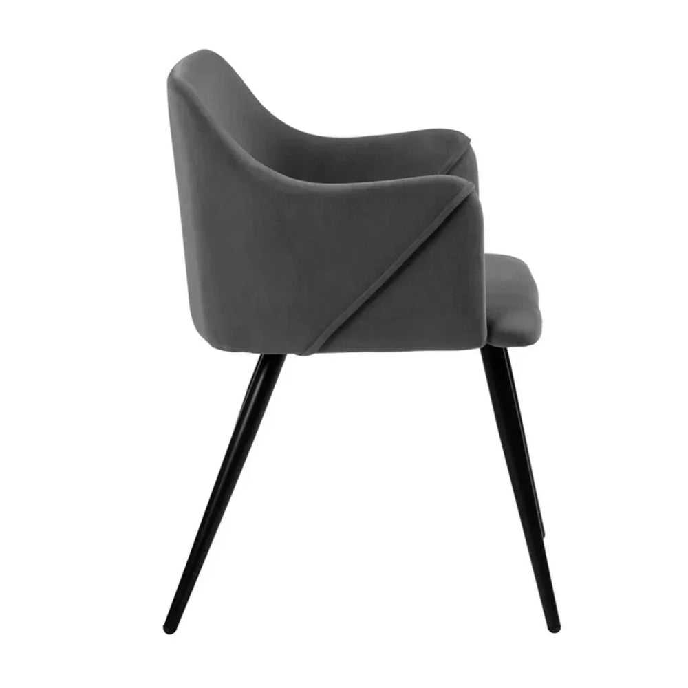 Grey Rich Cushiony Velvet Lounge Chair - All India Decor