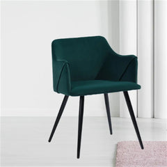 Emerald Rich Cushiony Velvet Lounge Chair