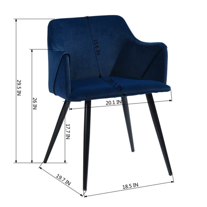 Navy Blue Rich Cushiony Velvet Lounge Chair