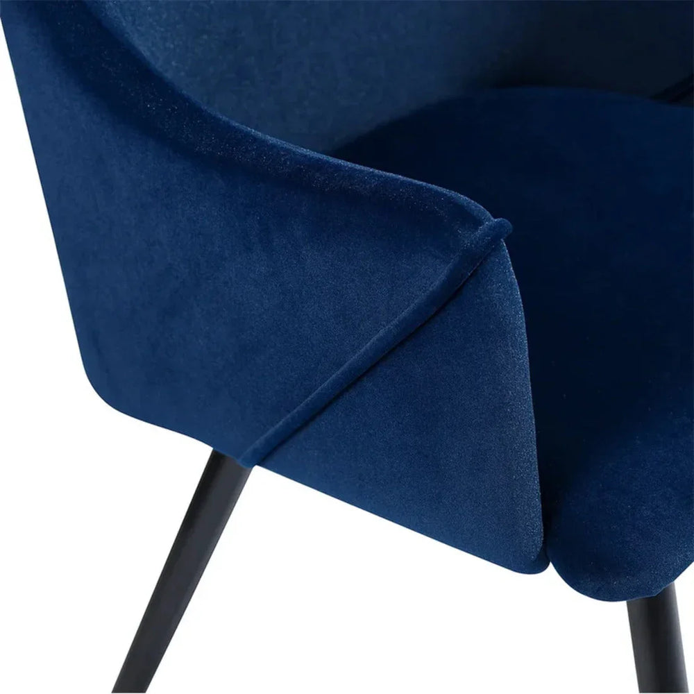 Navy Blue Rich Cushiony Velvet Lounge Chair - All India Decor