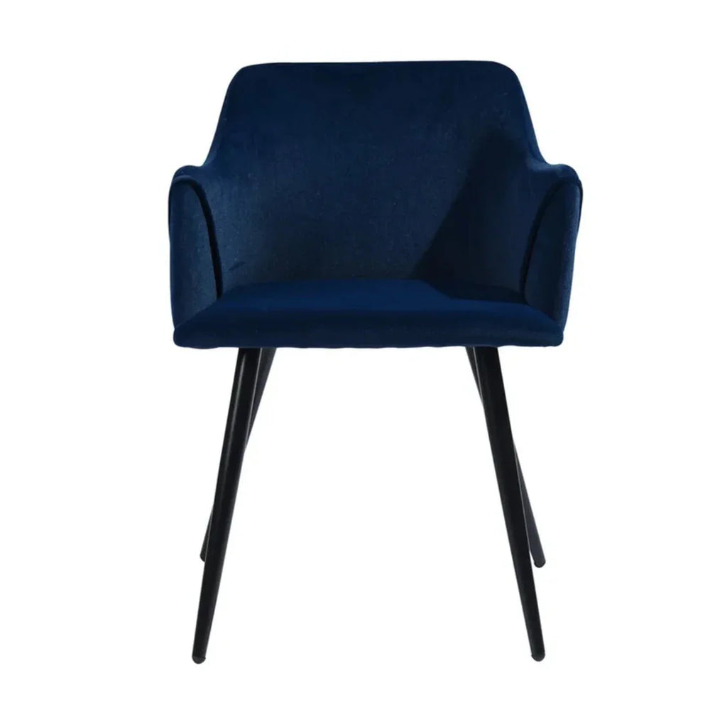 Navy Blue Rich Cushiony Velvet Lounge Chair - All India Decor