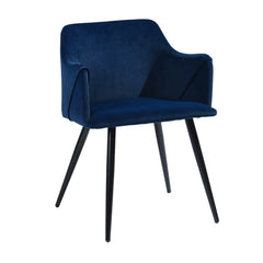 Navy Blue Rich Cushiony Velvet Lounge Chair