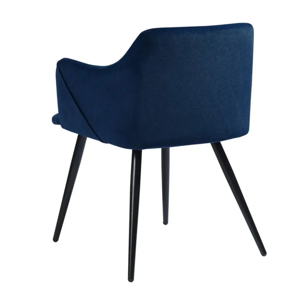 Navy Blue Rich Cushiony Velvet Lounge Chair - All India Decor
