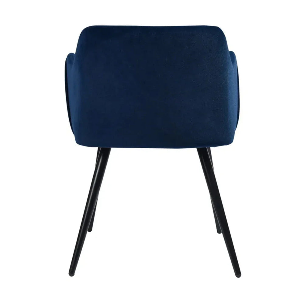 Navy Blue Rich Cushiony Velvet Lounge Chair - All India Decor