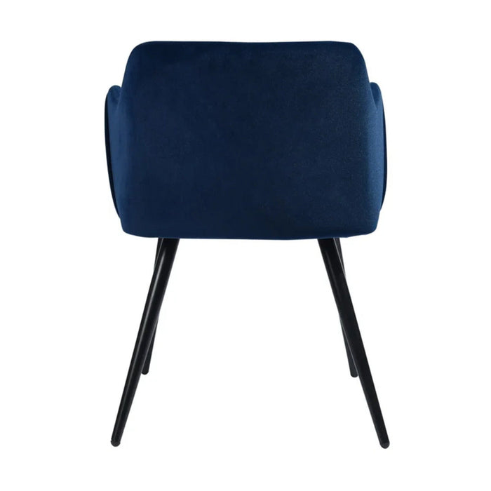 Navy Blue Rich Cushiony Velvet Lounge Chair