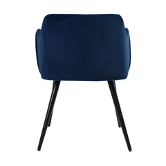 Navy Blue Rich Cushiony Velvet Lounge Chair