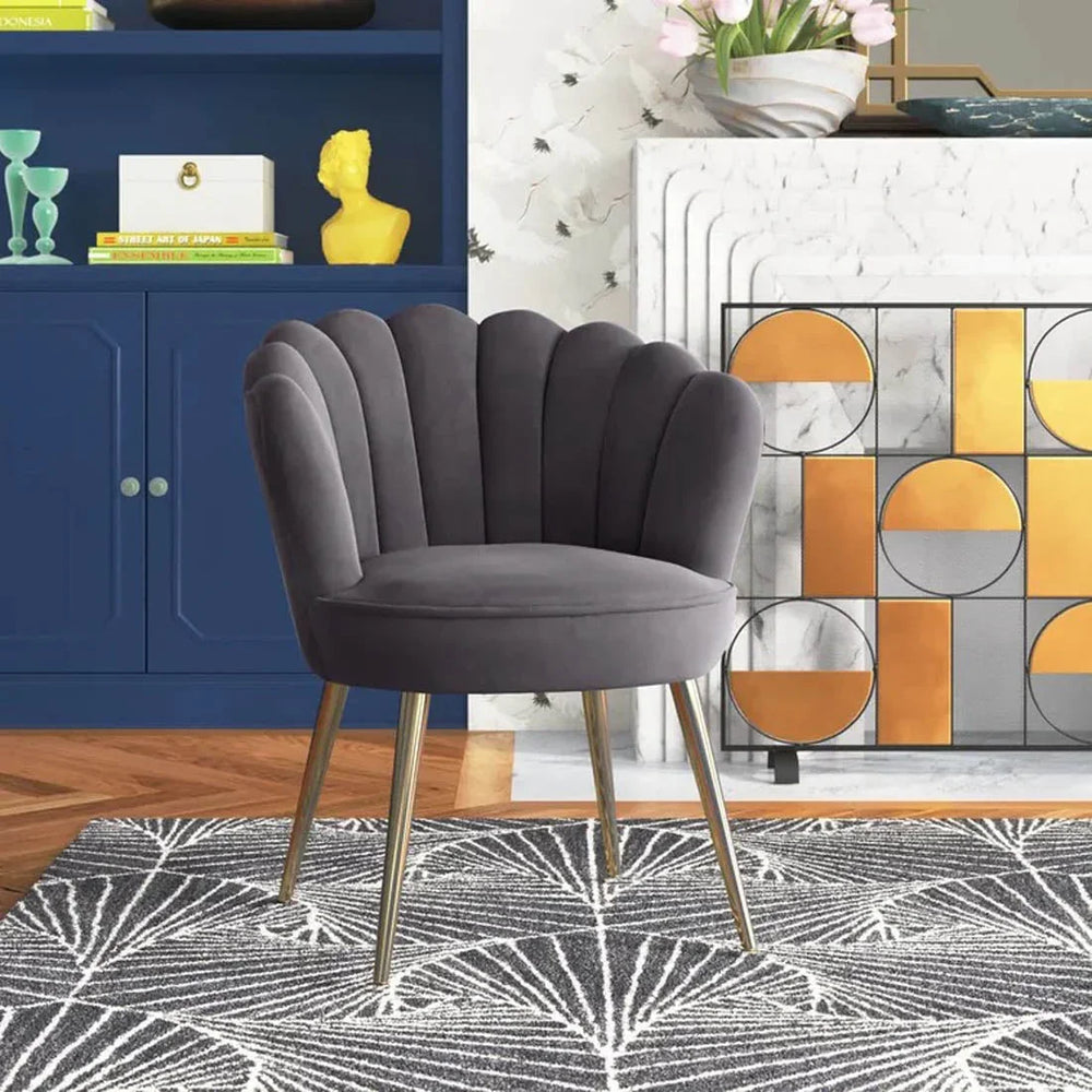 Grey Crafted Shell Designer Lounge Chair - All India Decor