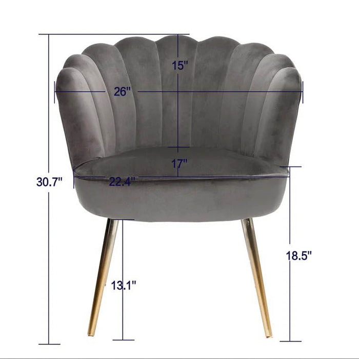 Grey Crafted Shell Designer Lounge Chair