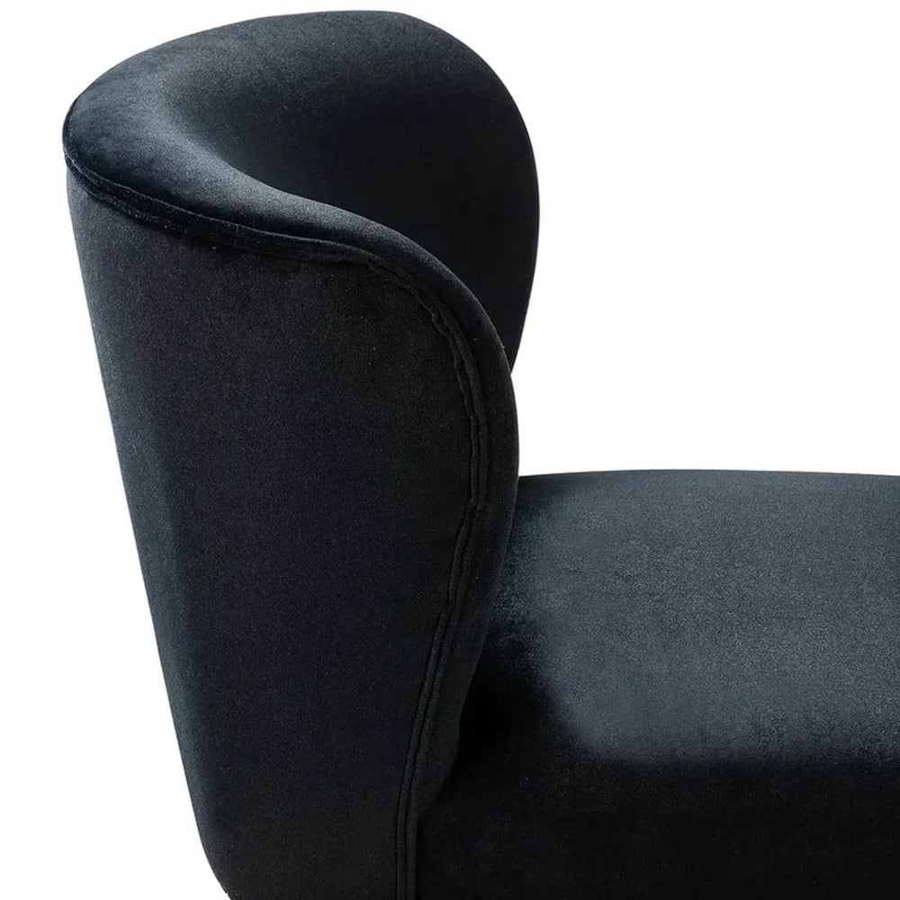 Minimalist Jet Black Velvet Lounge Chairs Set Of 2 - All India Decor