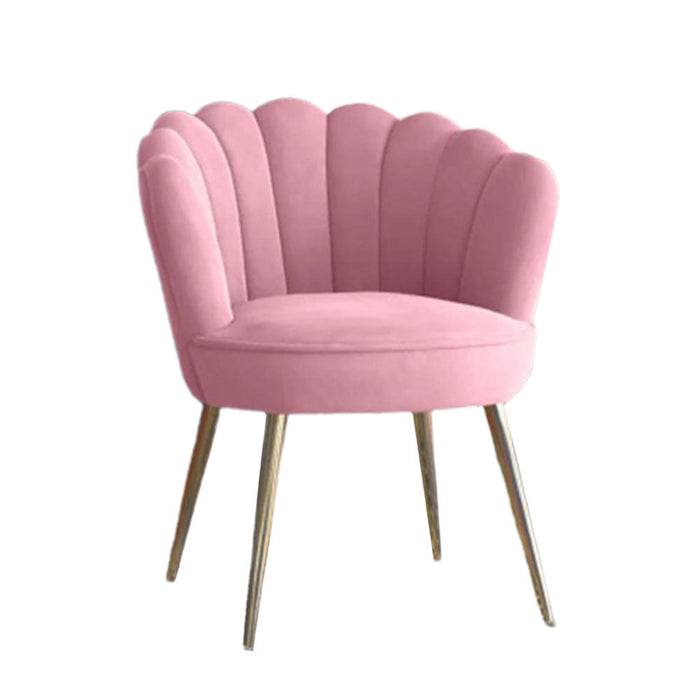 Pink Crafted Shell Designer Lounge Chair