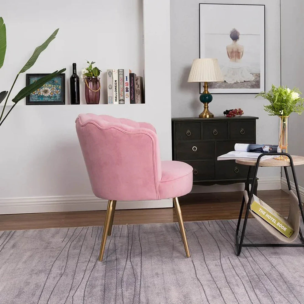 Pink Crafted Shell Designer Lounge Chair - All India Decor