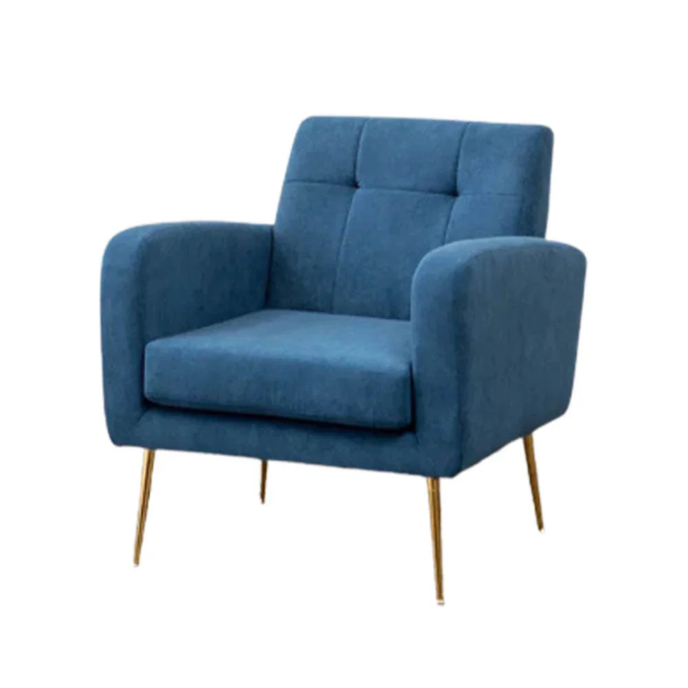 Blue Tufted Luxe Velvet Lounge Chair - All India Decor