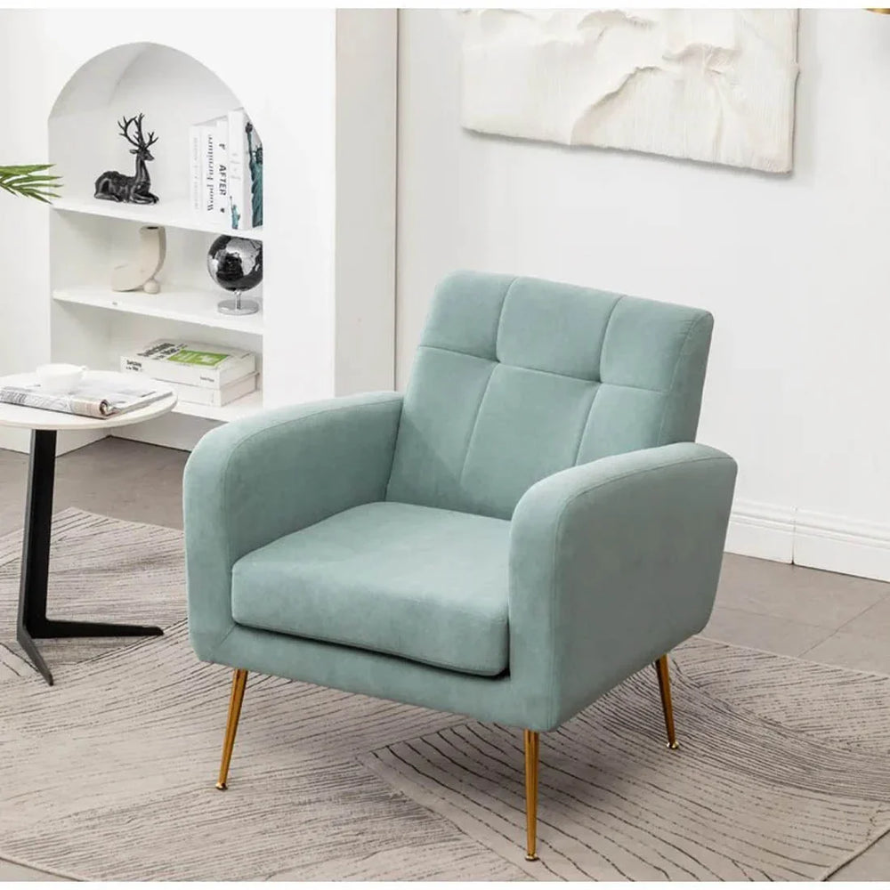 Light Seagreen Tufted Luxe Velvet Lounge Chair - All India Decor