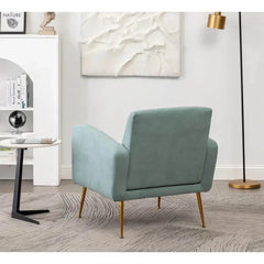 Light Seagreen Tufted Luxe Velvet Lounge Chair - All India Decor