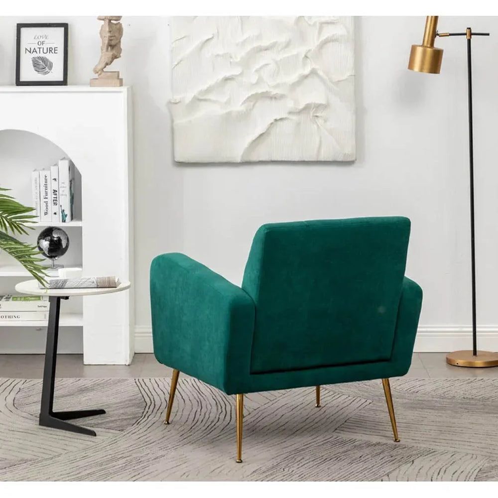 Emerald Tufted Luxe Velvet Lounge Chair - All India Decor
