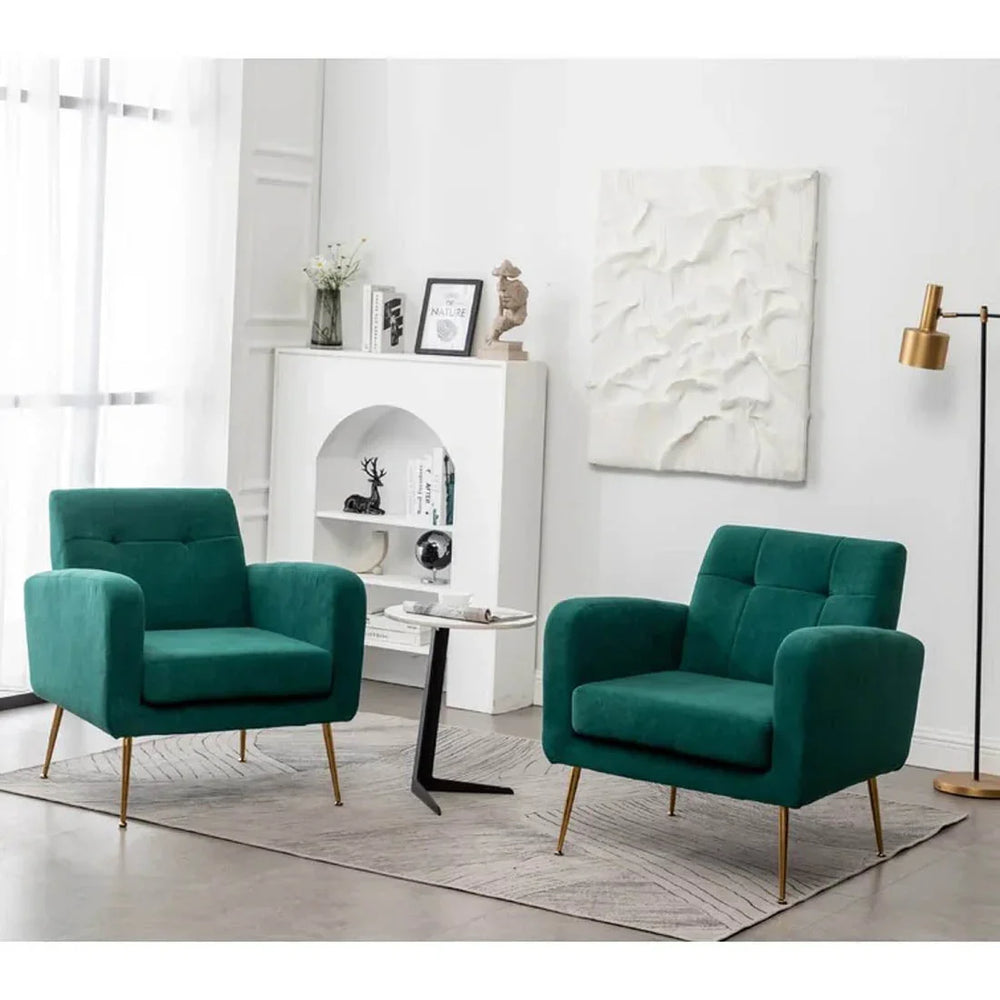 Emerald Tufted Luxe Velvet Lounge Chair - All India Decor
