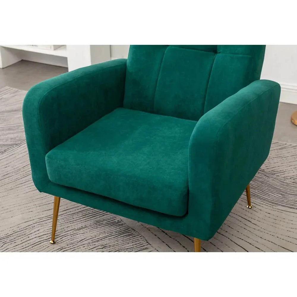 Emerald Tufted Luxe Velvet Lounge Chair - All India Decor
