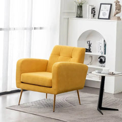 Bright Yellow Tufted Luxe Velvet Lounge Chair - All India Decor