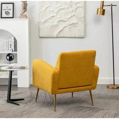 Bright Yellow Tufted Luxe Velvet Lounge Chair - All India Decor