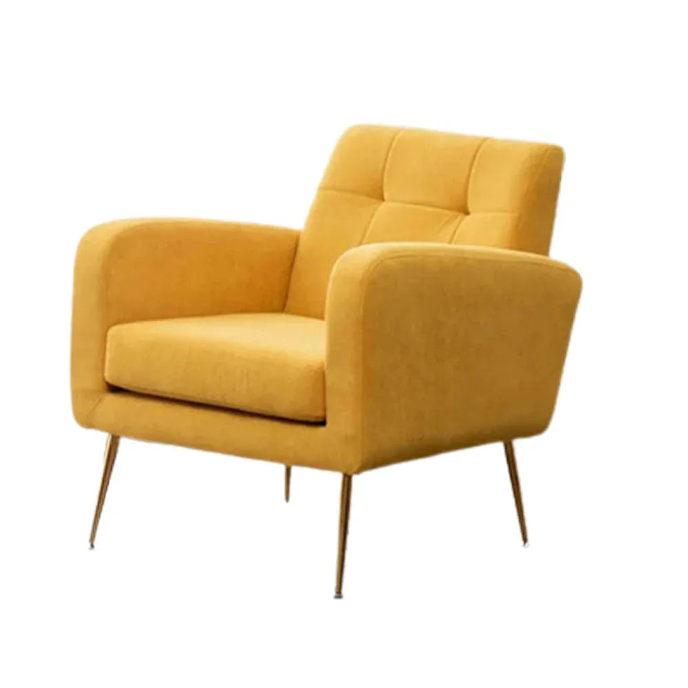 Bright Yellow Tufted Luxe Velvet Lounge Chair - All India Decor