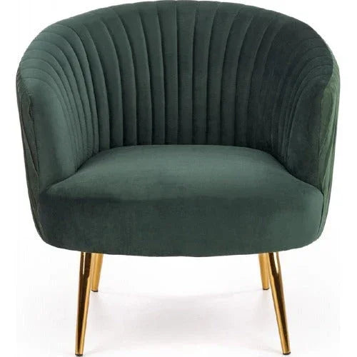 Green Cocooned Velvet Lounge Chair - All India Decor