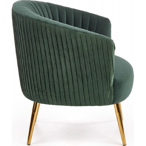 Green Cocooned Velvet Lounge Chair