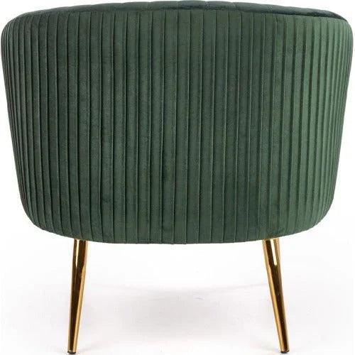 Green Cocooned Velvet Lounge Chair - All India Decor