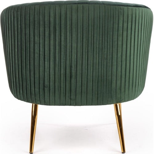 Green Cocooned Velvet Lounge Chair