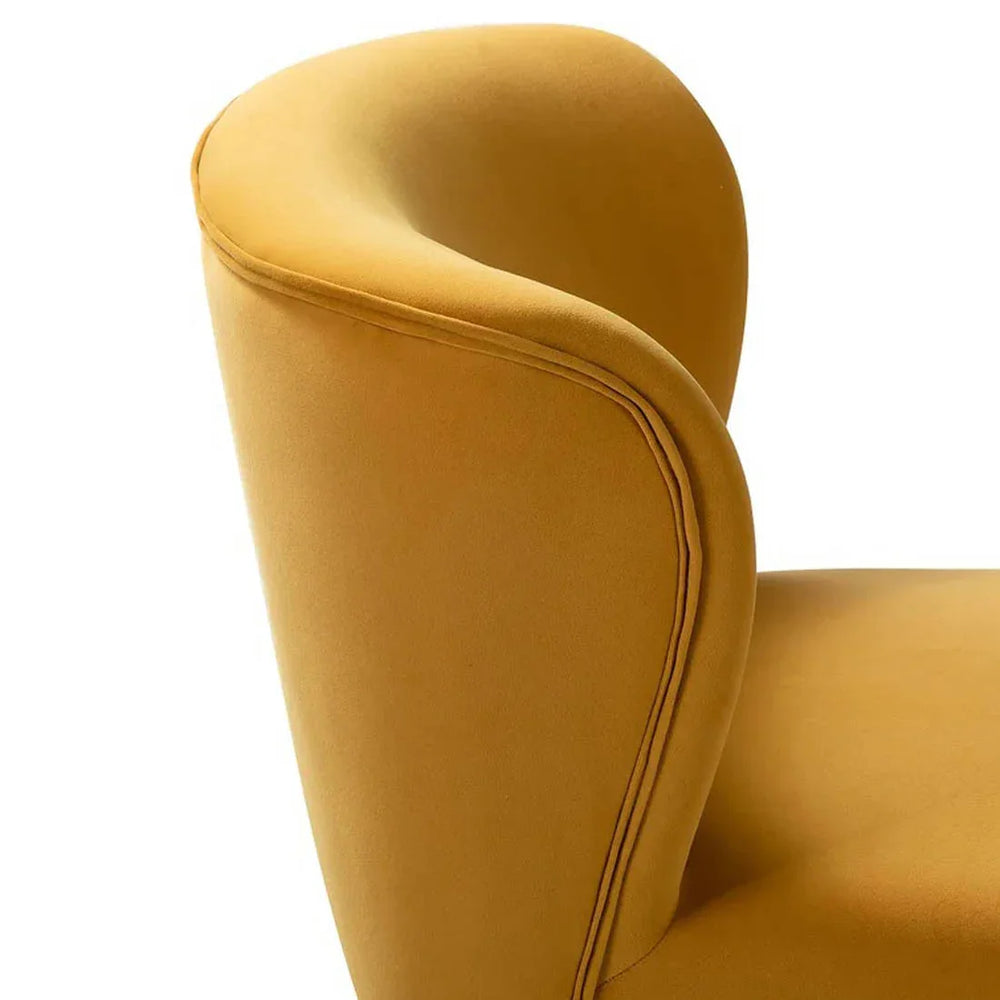 Minimalist Yellow Velvet Lounge Chairs Set Of 2 - All India Decor