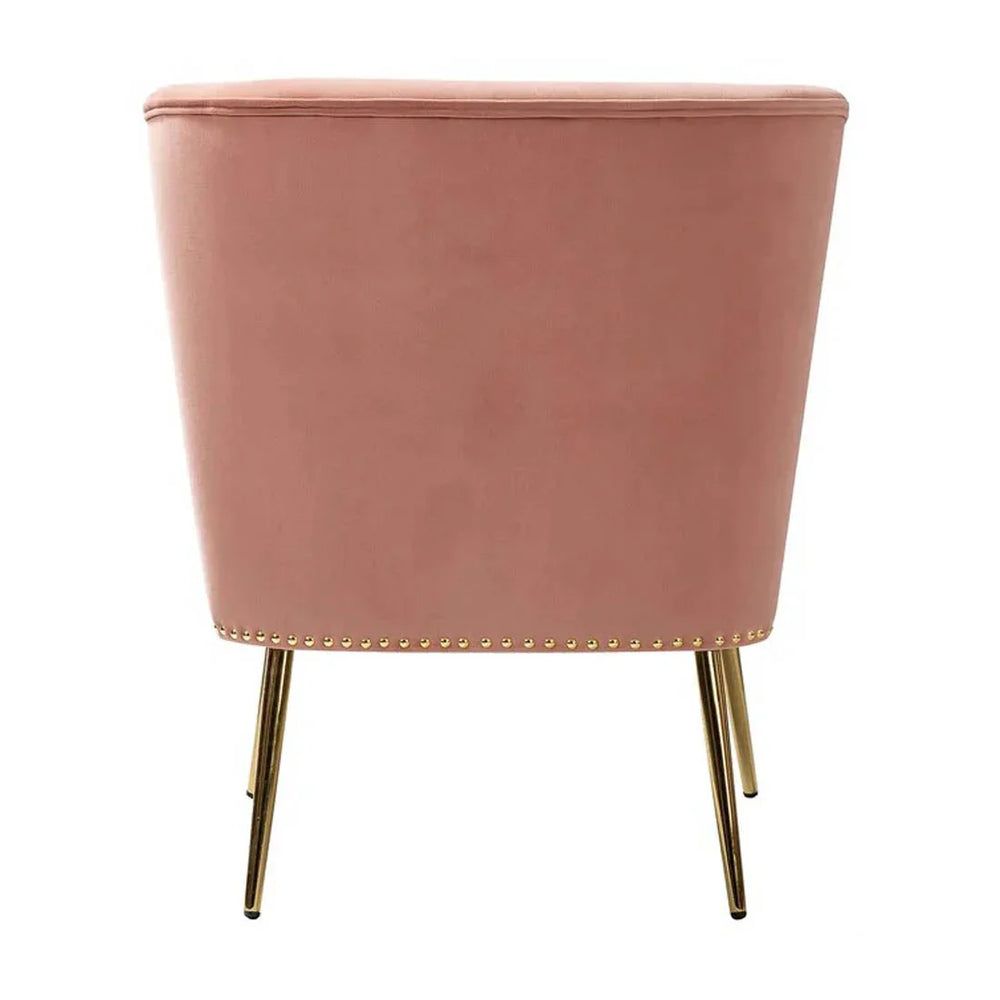 Minimalist Baby Pink Velvet Lounge Chairs Set Of 2 - All India Decor