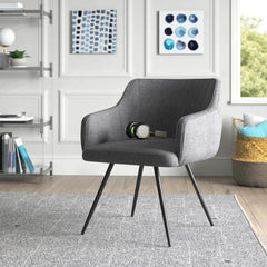 Aesthetic Grey Velvet Accent Chair