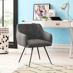 Aesthetic Grey Velvet Accent Chair