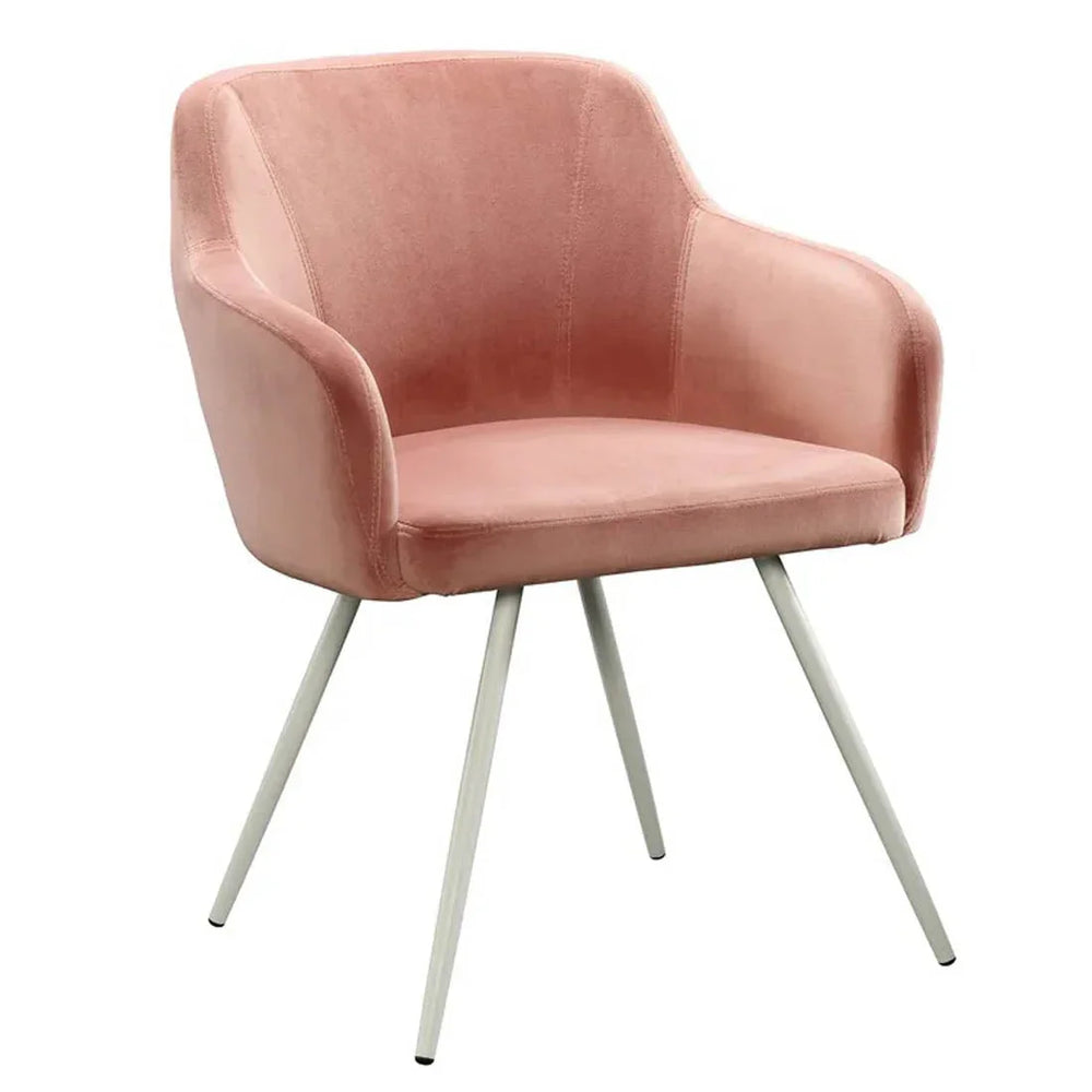 Aesthetic Peach Velvet Accent Chair - All India Decor