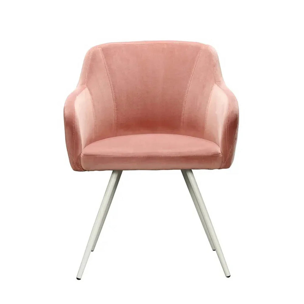 Aesthetic Peach Velvet Accent Chair - All India Decor