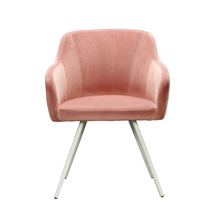 Aesthetic Peach Velvet Accent Chair