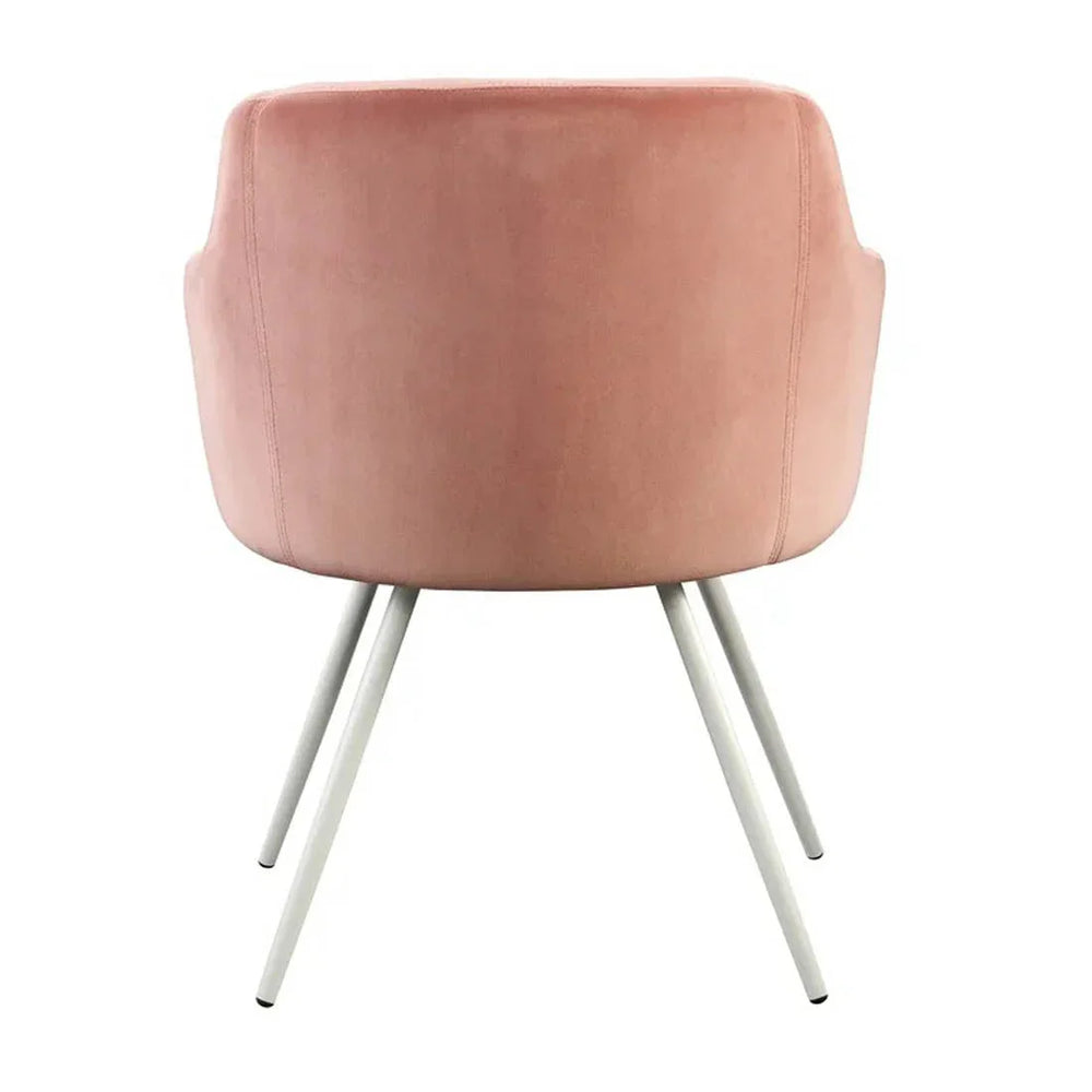 Aesthetic Peach Velvet Accent Chair - All India Decor
