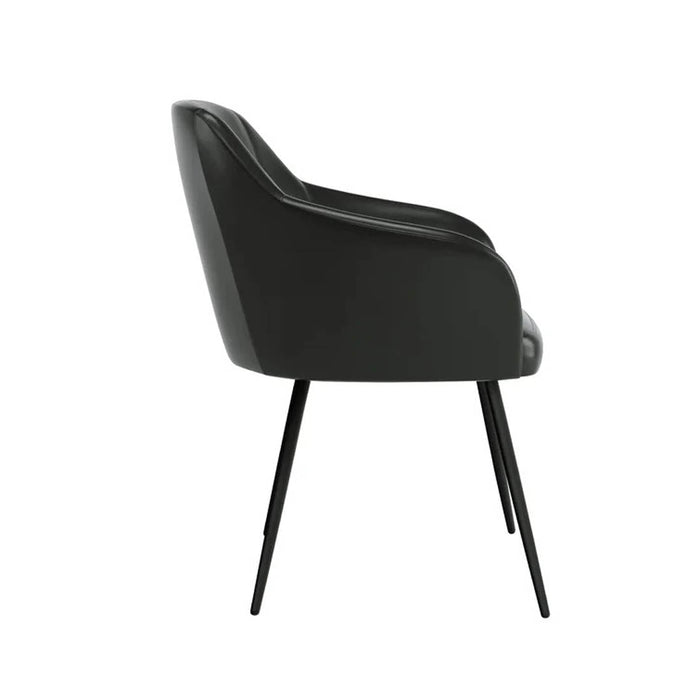 Aesthetic Black Velvet Accent Chair