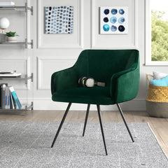 Aesthetic Green Velvet Accent Chair