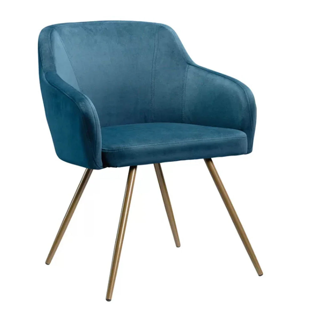 Aesthetic Blue Velvet Accent Chair - All India Decor