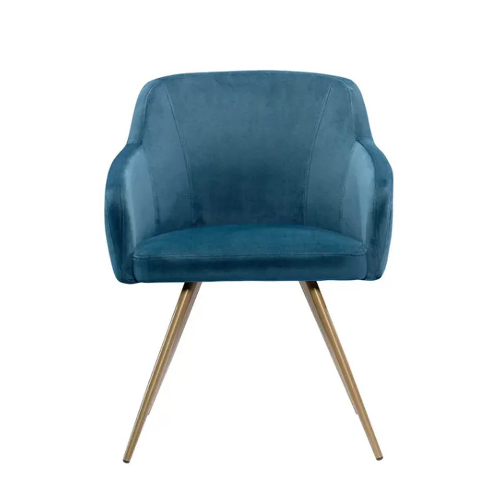 Aesthetic Blue Velvet Accent Chair - All India Decor