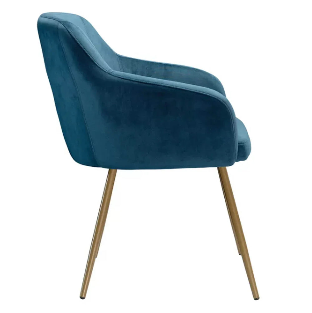 Aesthetic Blue Velvet Accent Chair - All India Decor