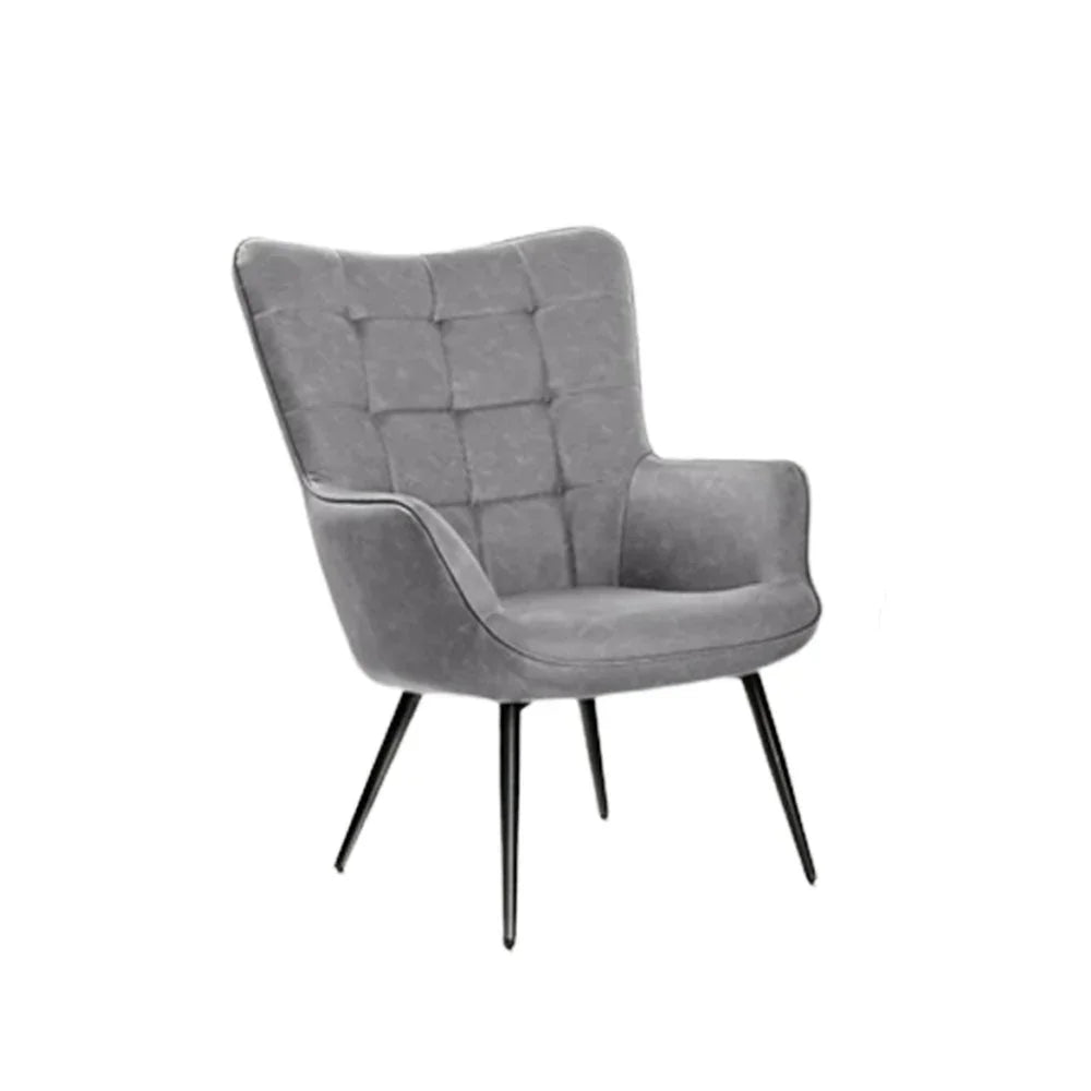 Grey Leatherette Luxurious Accent Chair - All India Decor