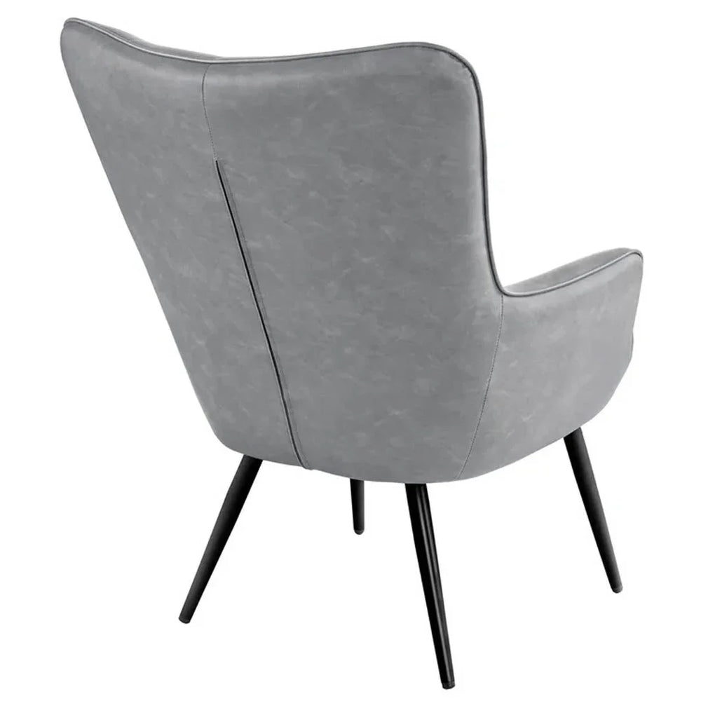 Grey Leatherette Luxurious Accent Chair - All India Decor