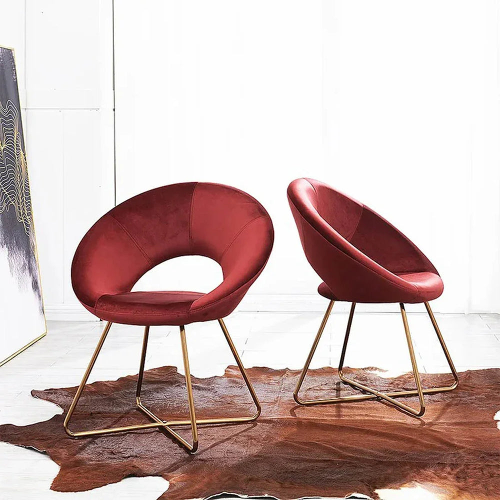 Edgy Shell Shaped Red Lounge Chair - All India Decor