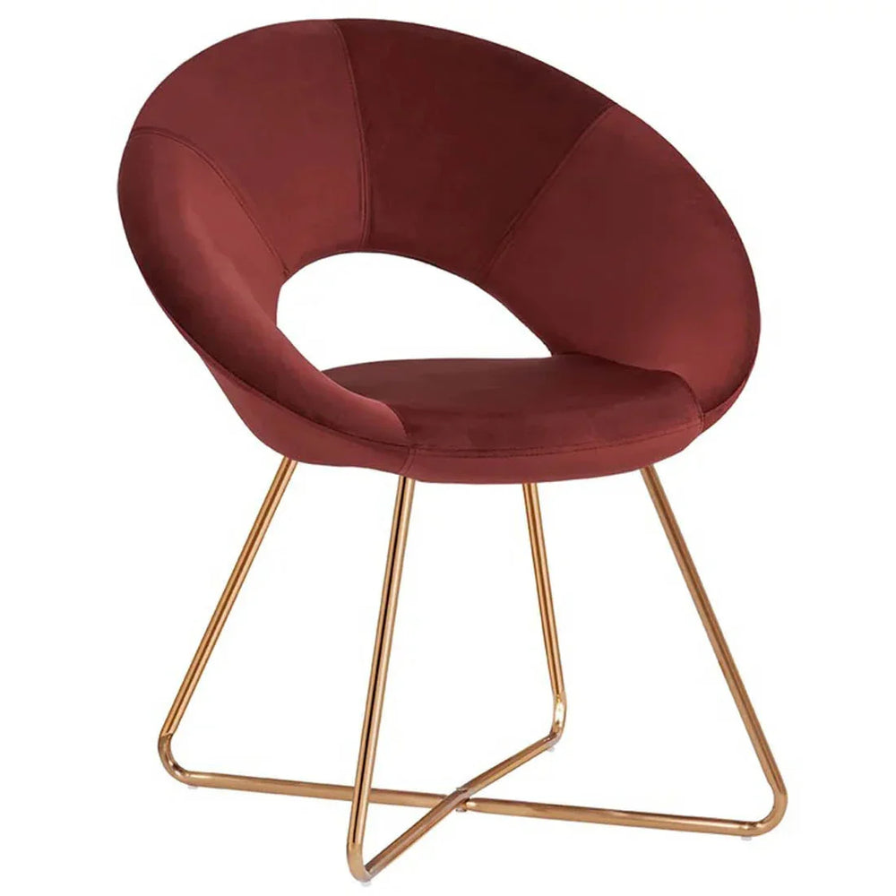 Edgy Shell Shaped Red Lounge Chair - All India Decor