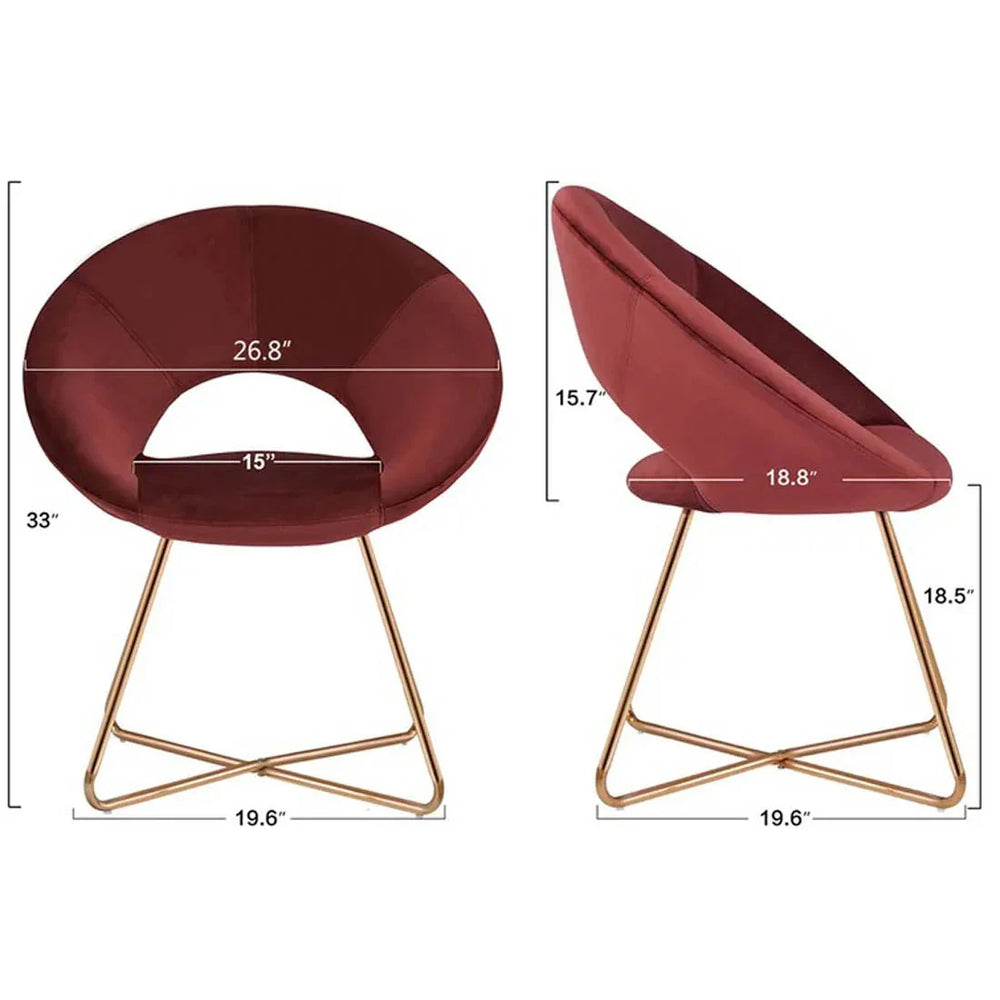 Edgy Shell Shaped Red Lounge Chair - All India Decor