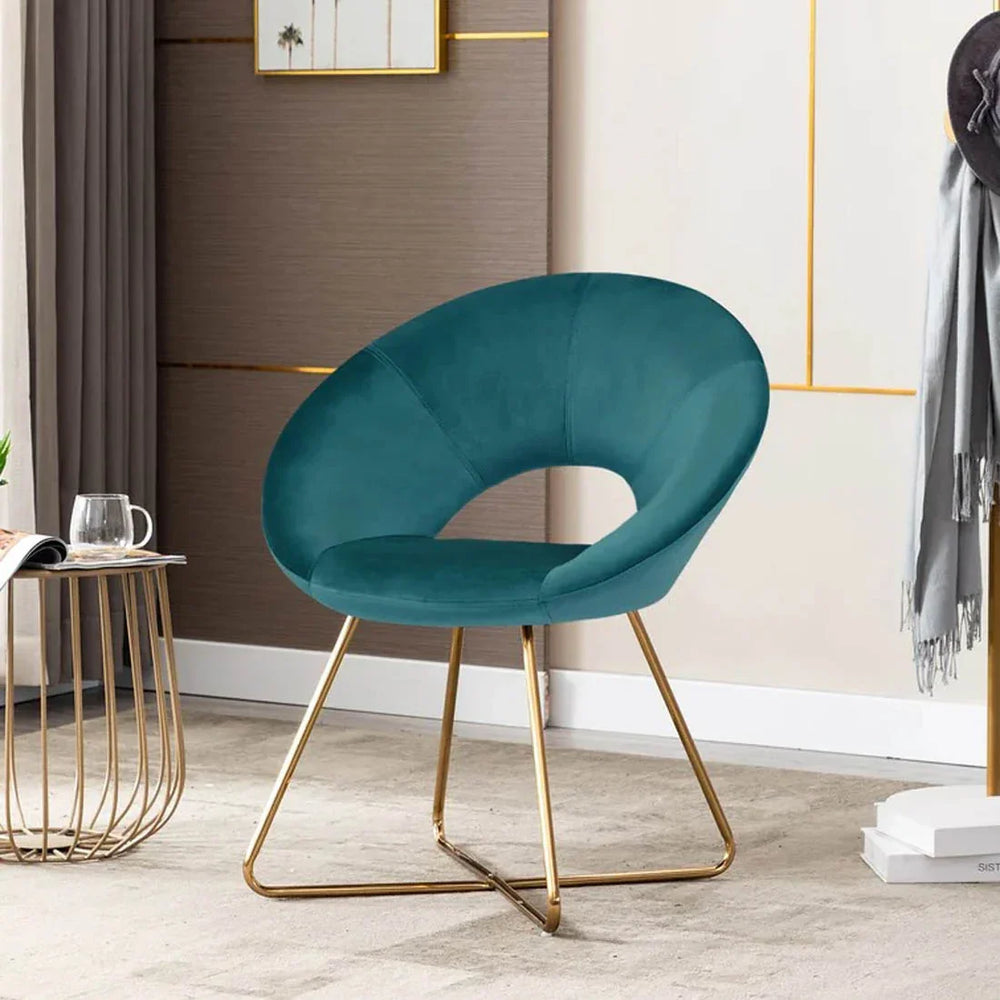 Edgy Shell Shaped Blue Lounge Chair - All India Decor