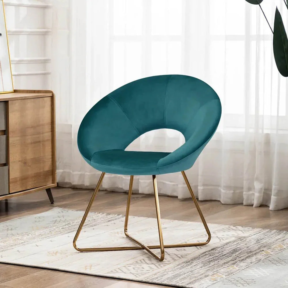 Edgy Shell Shaped Blue Lounge Chair - All India Decor