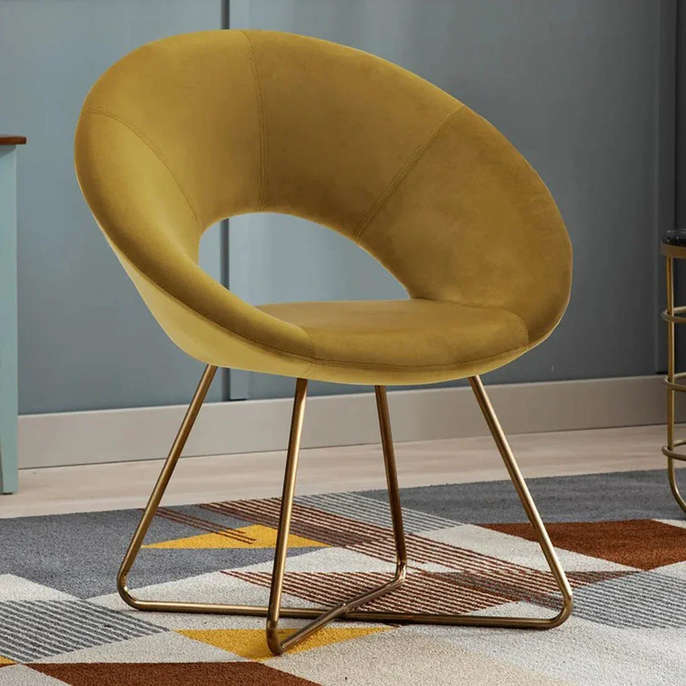 Edgy Shell Shaped Yellow Lounge Chair - All India Decor